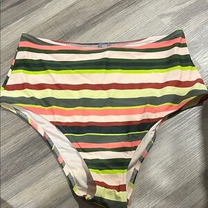 Aerie Striped High-Waisted Bikini Bottom